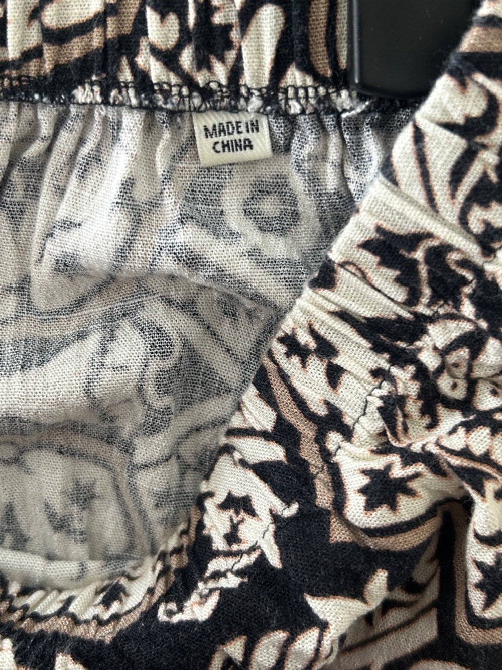 Max Studio Black and Cream Printed Tiered Maxi Skirt - Picture 4 of 11